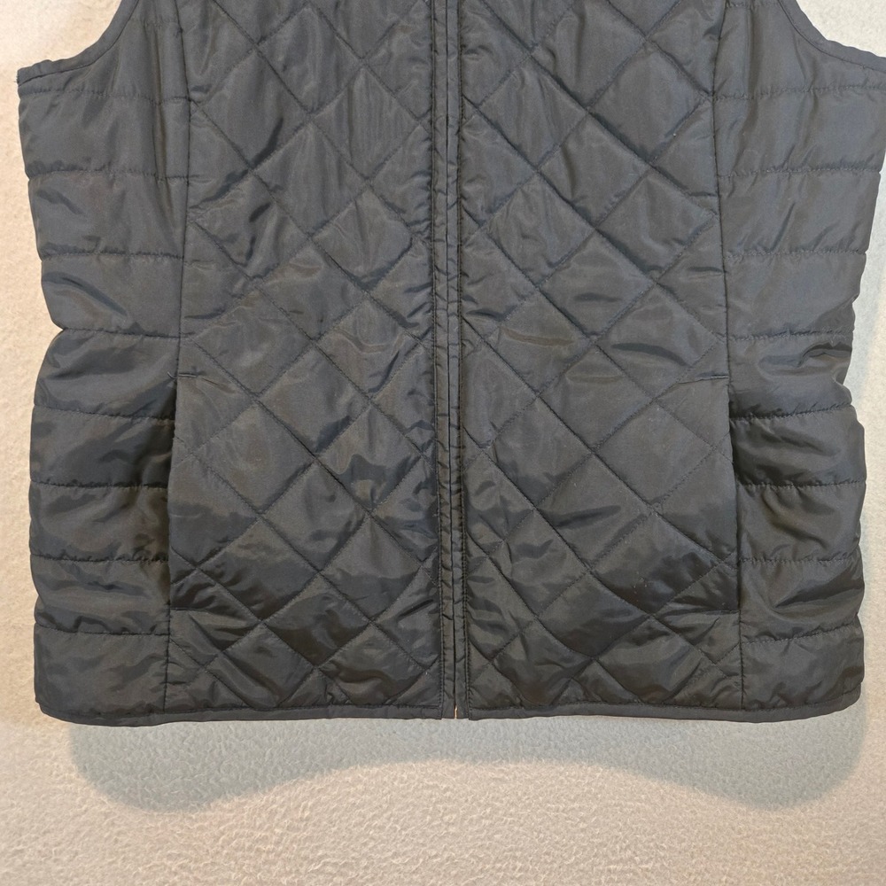 Banana Republic Vest Womens Large Reversible Quilted Puffer Vest Navy Polka Dot - Picture 5 of 11